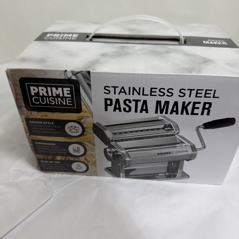 Prime Cuisine Pasta Maker Stainless Steel Pasta High Durability NEW Sealed